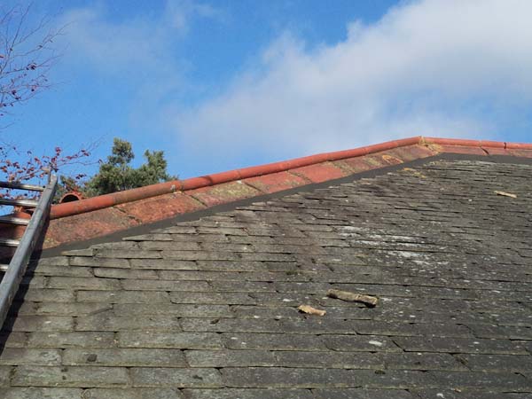 Roof Renovation of Hip and Ridge Tiles After Photo - Bournemouth Roofing Dorset