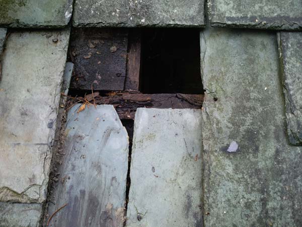 Roof Slate Tile Repair Before Photo - Bournemouth Roofing Dorset